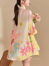 Floral Blouse & Shorts Set