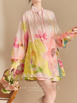 Floral Blouse & Shorts Set