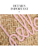 Pink Ribbon Straw Tote