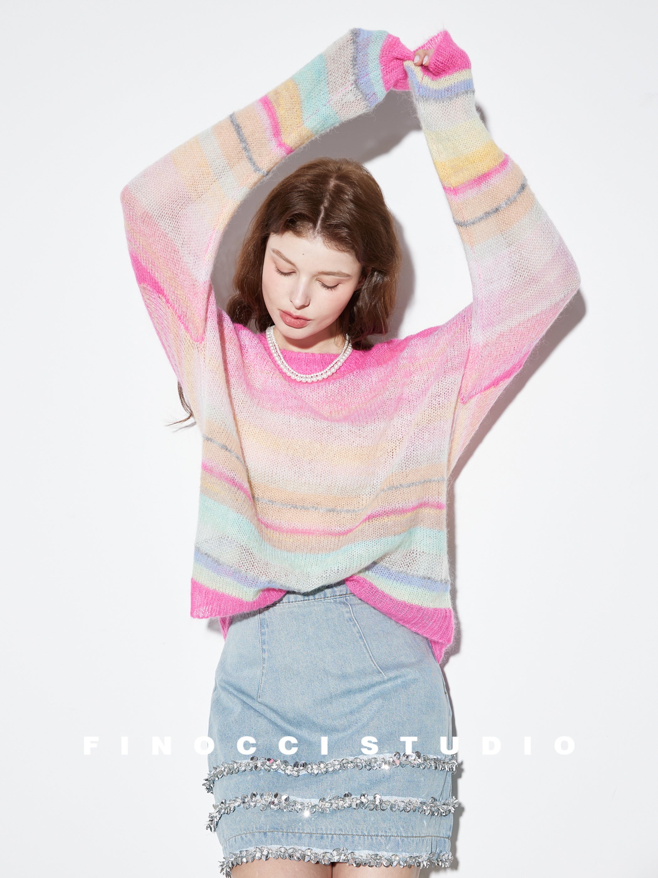 Oversized Gradient Knit Sweater
