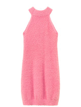 Rose Pink Fitted Sleeveless Knit Dress