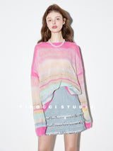 Oversized Gradient Knit Sweater