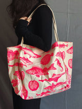 Neon Fish Pattern Tote Bag