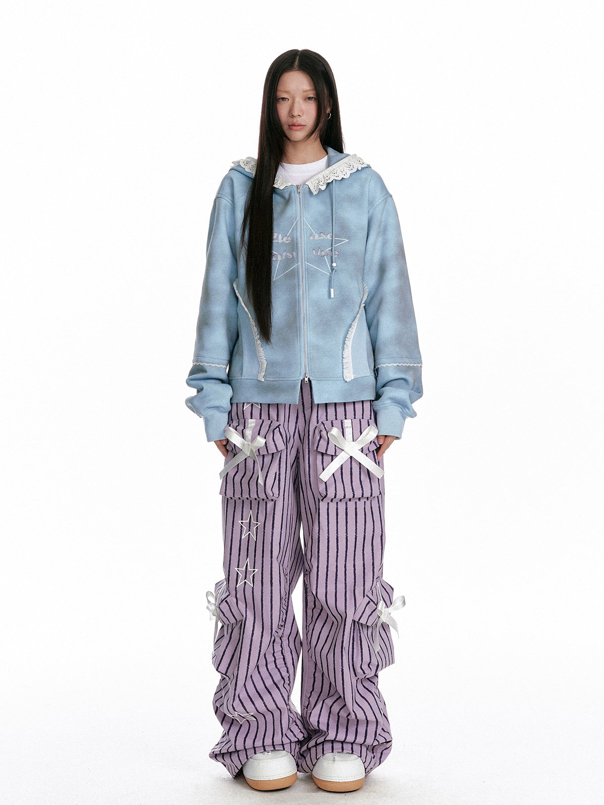 Ribbon Stripe Cargo Pants