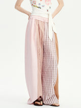 Pink Patchwork Wide Pants