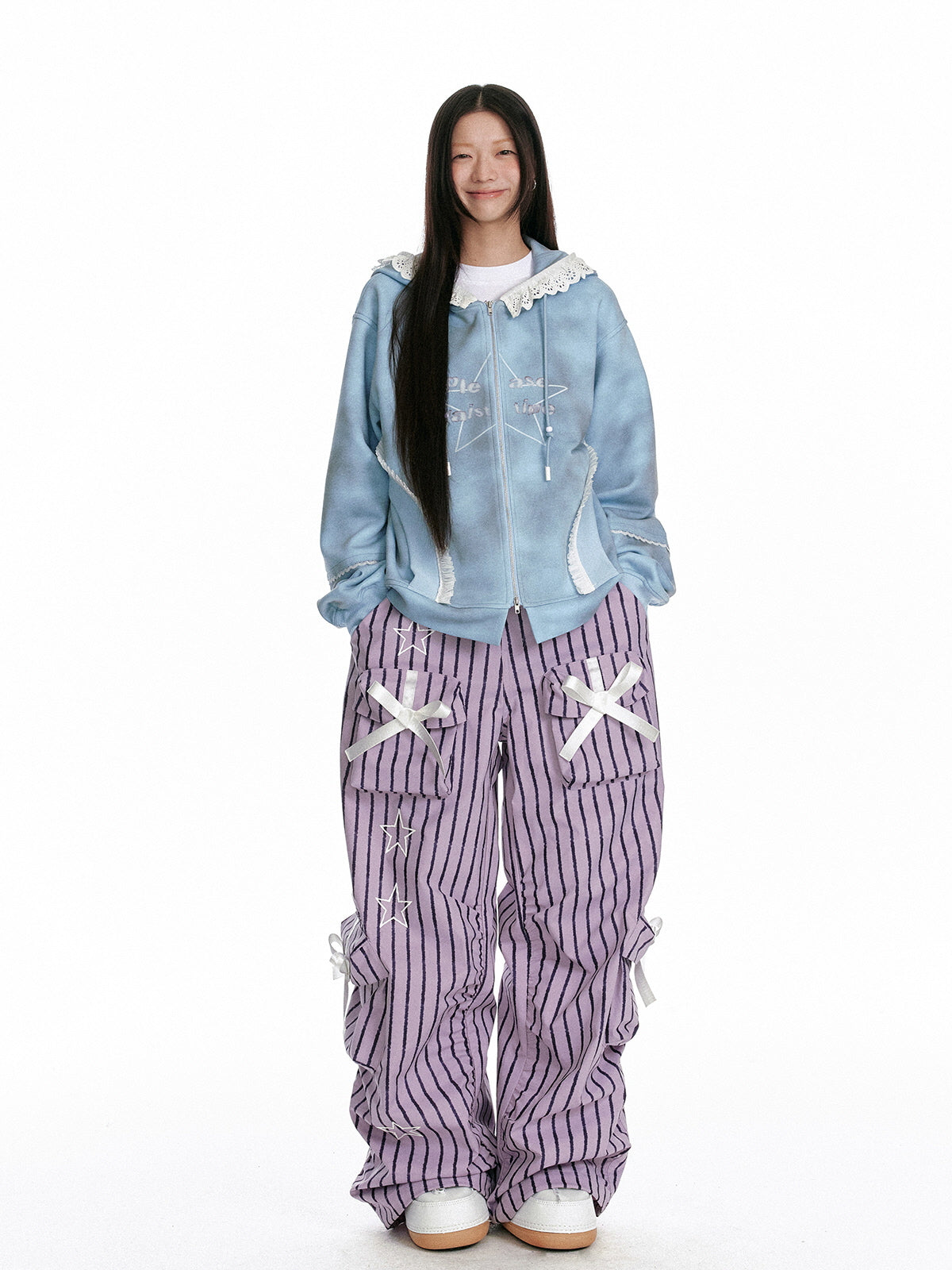 Ribbon Stripe Cargo Pants