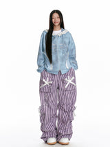 Ribbon Stripe Cargo Pants