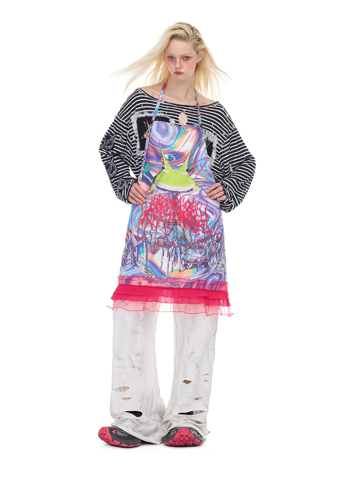 Gradient Apron Skirt