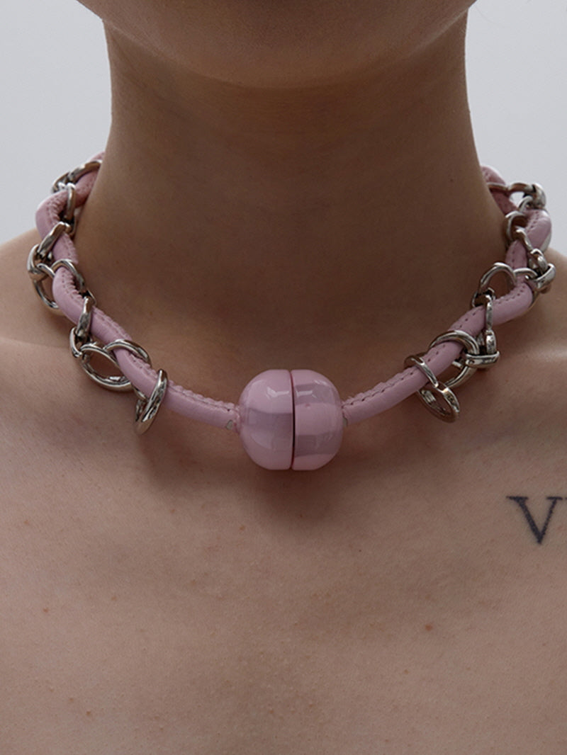 Bold Pink Chain Choker