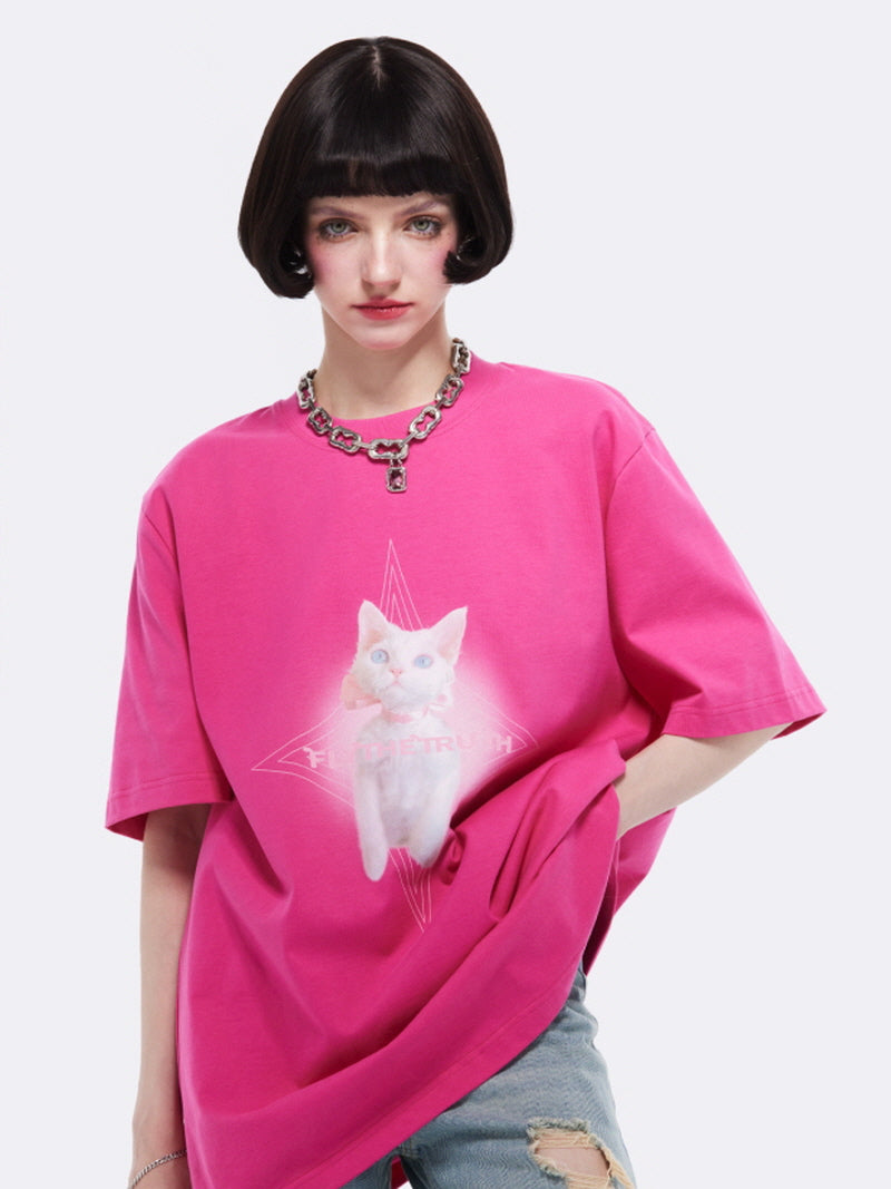 Hot Pink Mystic Cat Tee