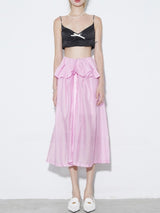 Peplum Sheer Midi Skirt