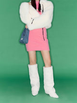 Rose Pink Fitted Sleeveless Knit Dress