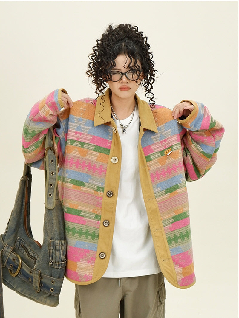 Colorful Ethnic Shirt Jacket