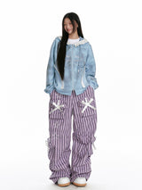 Ribbon Stripe Cargo Pants