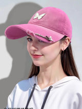 Vintage Butterfly Pink Cap