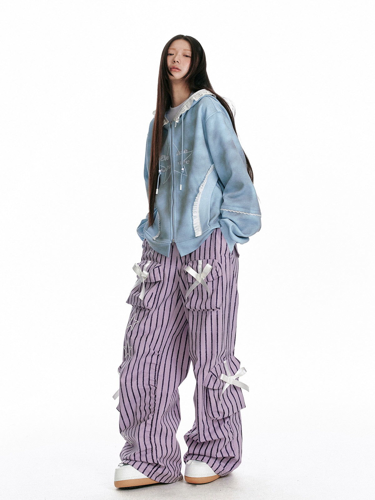 Ribbon Stripe Cargo Pants