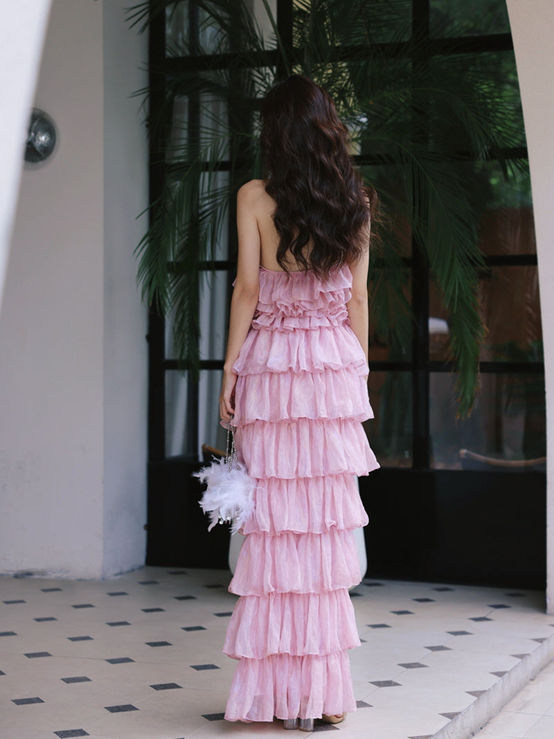 Tiered Chiffon Maxi Dress