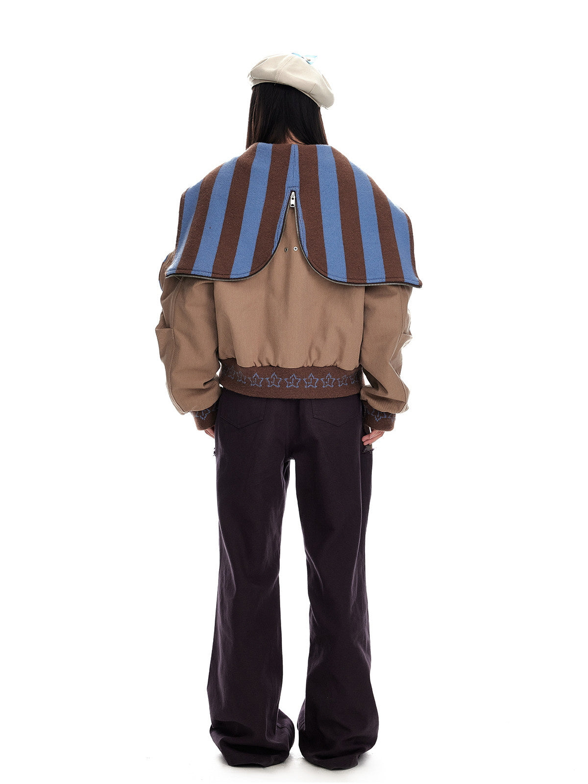 Two-Tone Sailor Collar Blouson