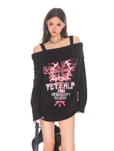 Pink Embrace Off-Shoulder Sweater