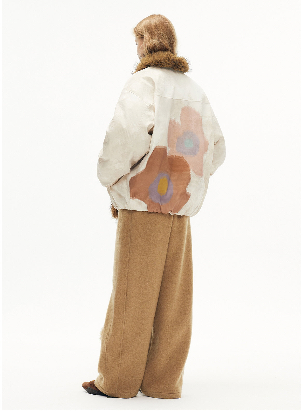 Ivory Cat Washed Oversized Jumper