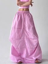 Candy Pink Parachute Maxi Skirt