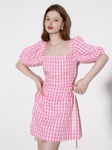 Gingham Backless Dress