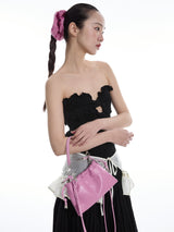Orchid Pink Drawstring Bucket Bag