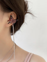 Black & Pink Butterfly Ear Cuff