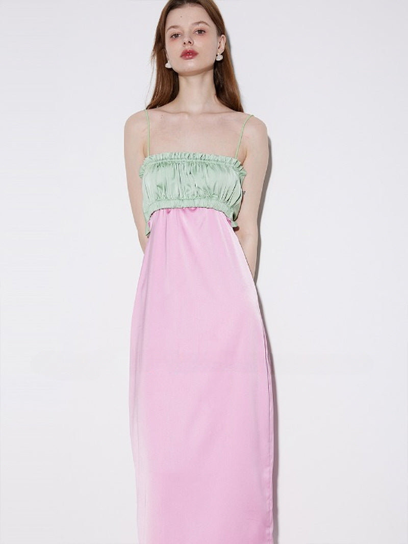 Smocked Colorblock Maxi Dress