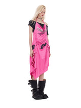 Pink Drape Long Dress