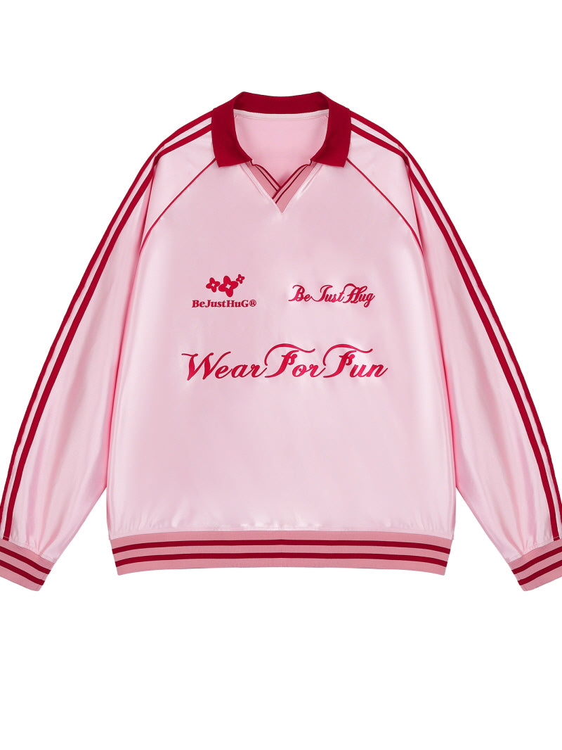 Pastel Pink Varsity Jersey Tee