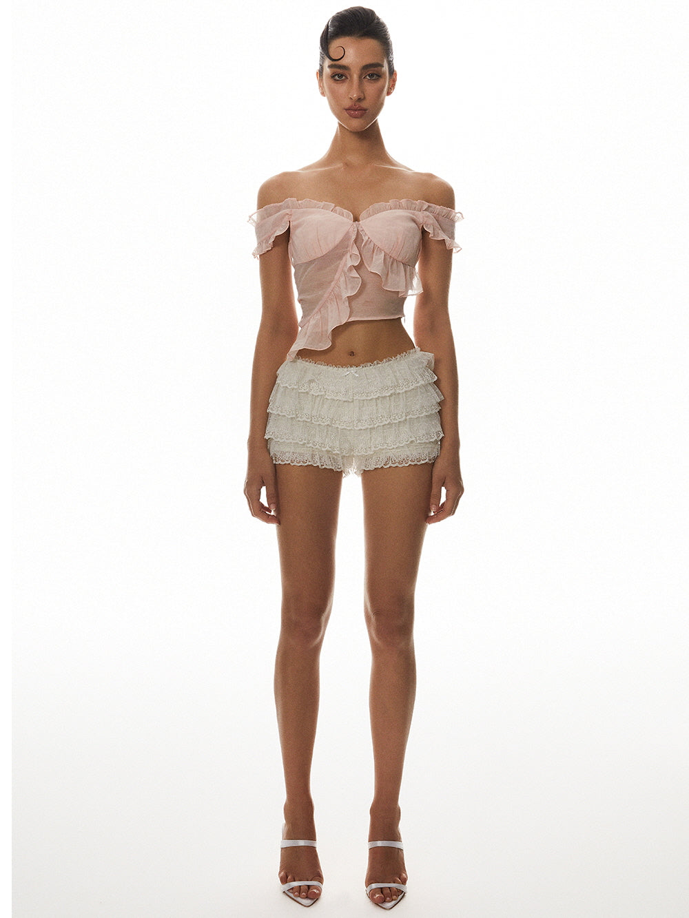 Pink Off-Shoulder Crop Top