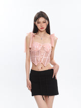 Romantic Pink Corset Top