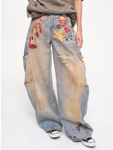 Mixed Patchwork Wide Pants