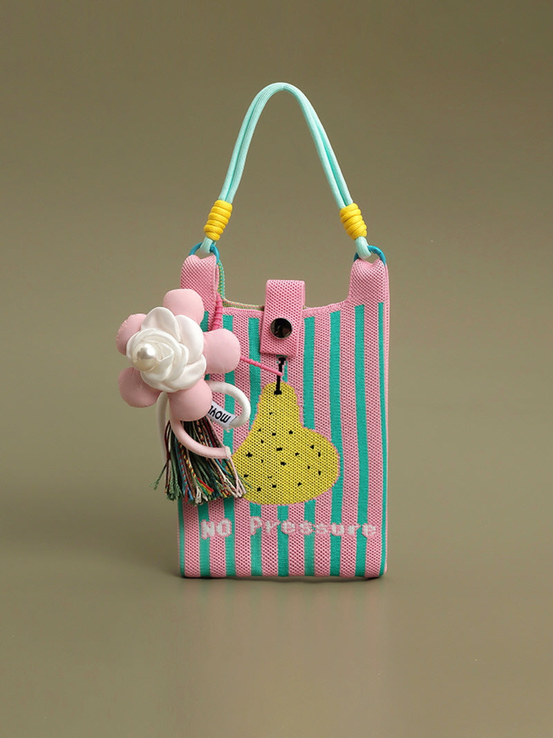 Peary Cute Striped Phone Bag