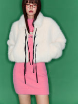Rose Pink Fitted Sleeveless Knit Dress