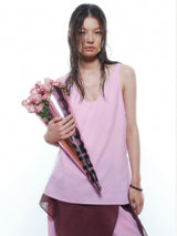 Pink Layered Loungewear - Vest / Pants / Skirt