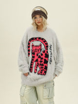 Pink Cat Knit Sweater