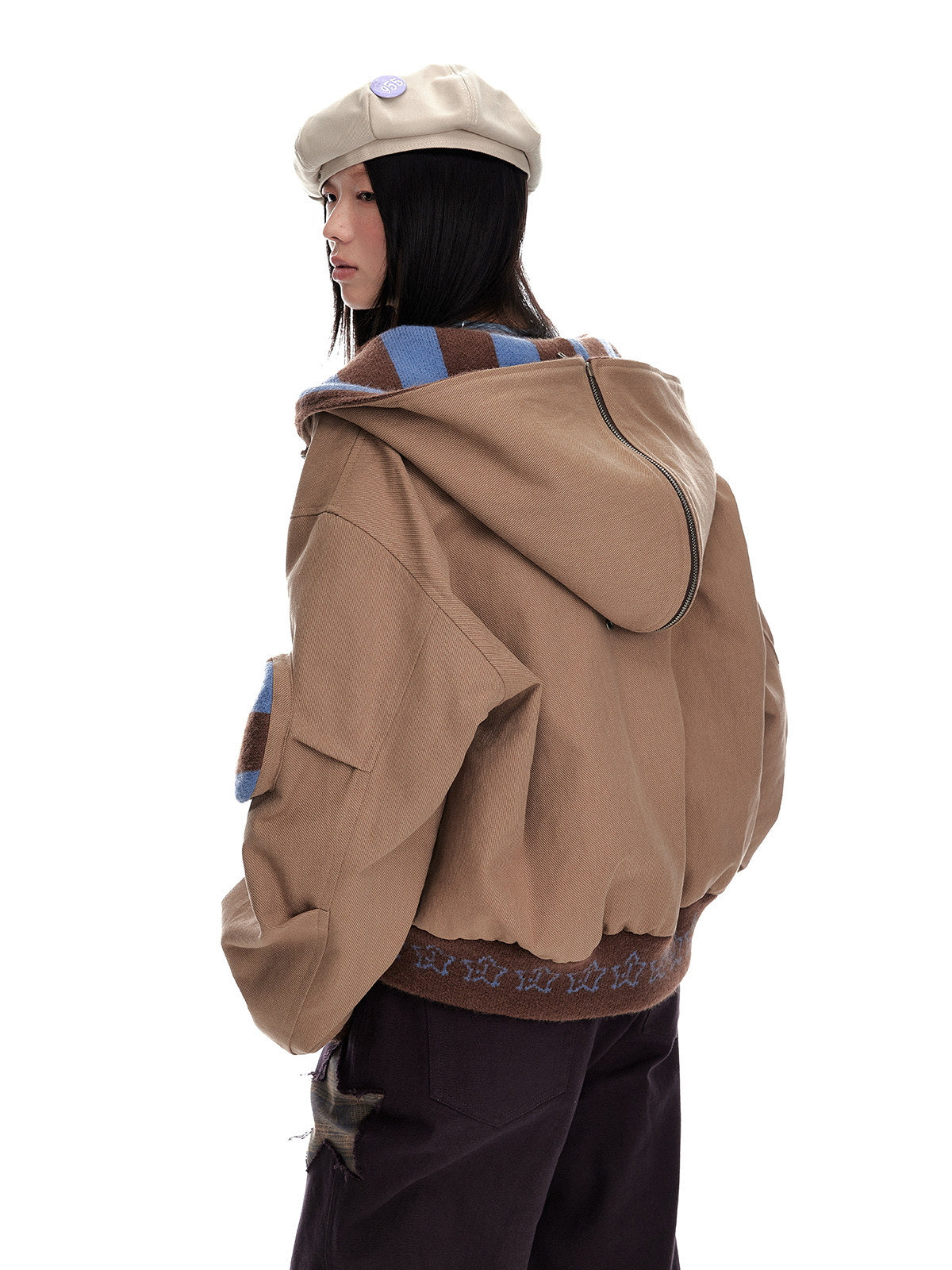 Two-Tone Sailor Collar Blouson