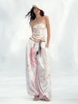 Pink Graphic Wide Pants