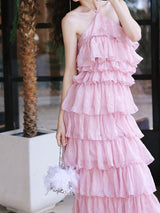 Tiered Chiffon Maxi Dress