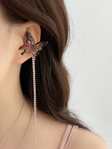 Black & Pink Butterfly Ear Cuff