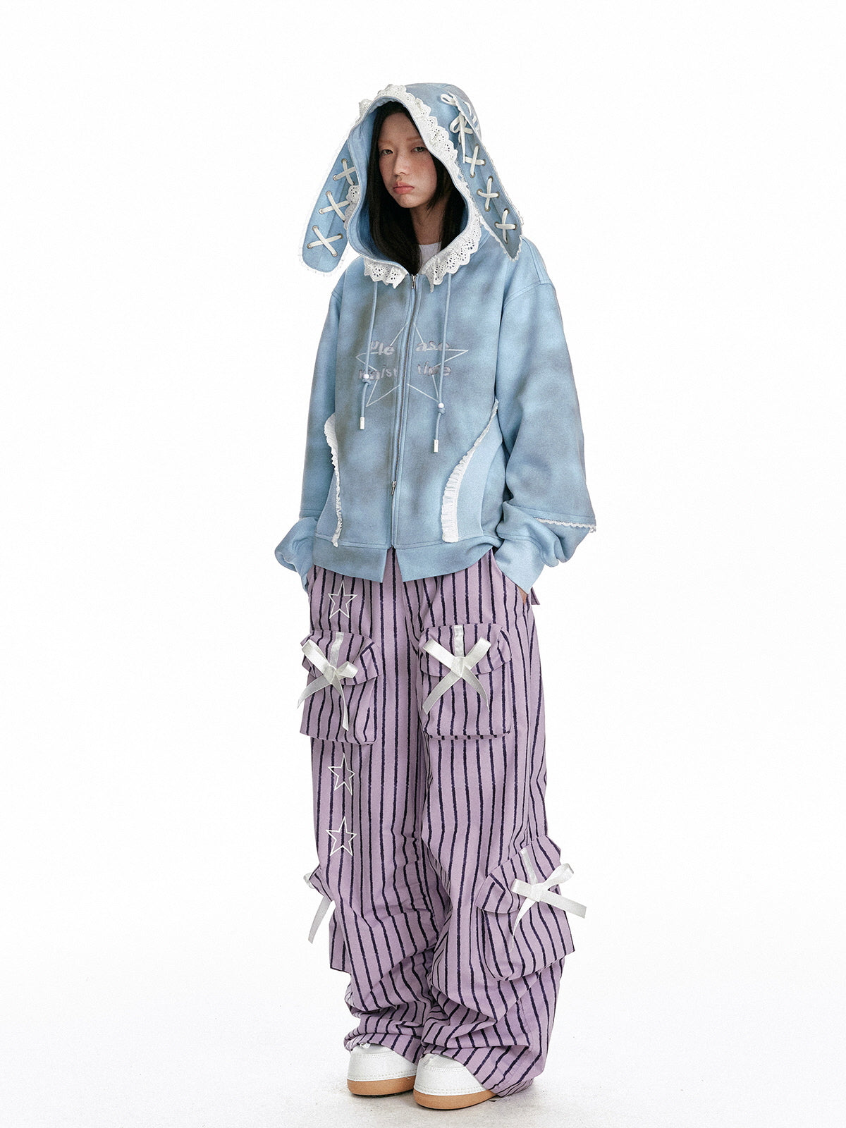 Ribbon Stripe Cargo Pants