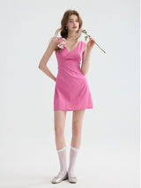 Hot Pink Corsage Mini Dress