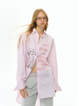 Graphic Stripe Oversized Shirt