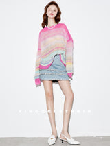 Oversized Gradient Knit Sweater