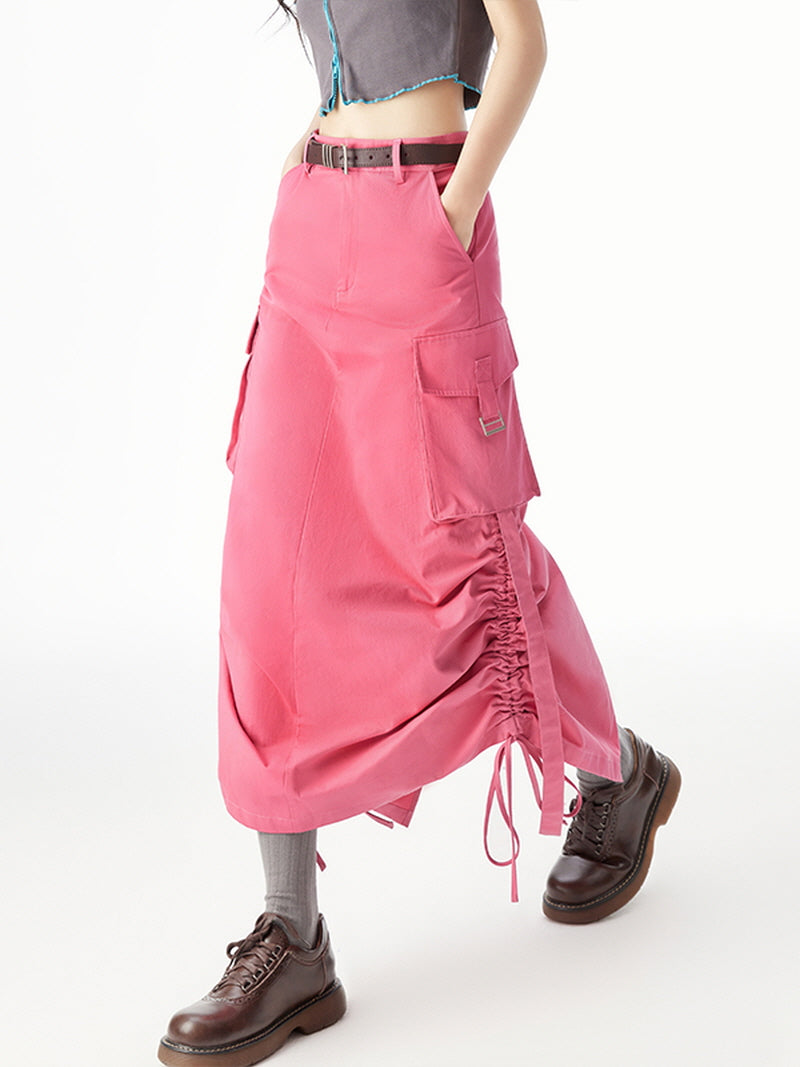 Pink Cargo Skirt