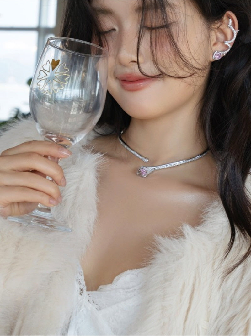 Pink Gleam Open Choker