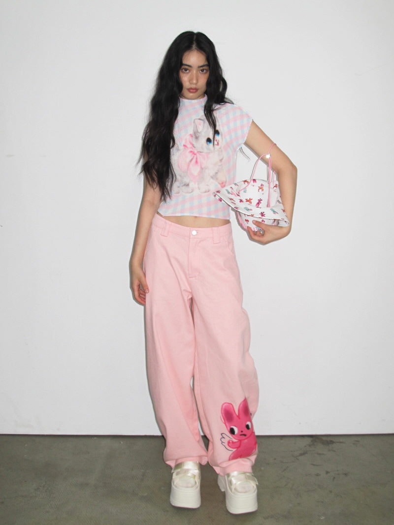 Character Graphic Wide Pants