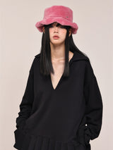 Pink Wave Chic Faux Fur Bucket Hat